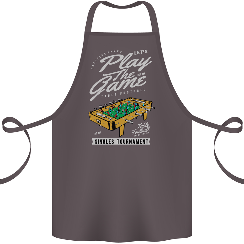 Foosball Play the Game Football Footy Cotton Apron 100% Organic Dark Grey