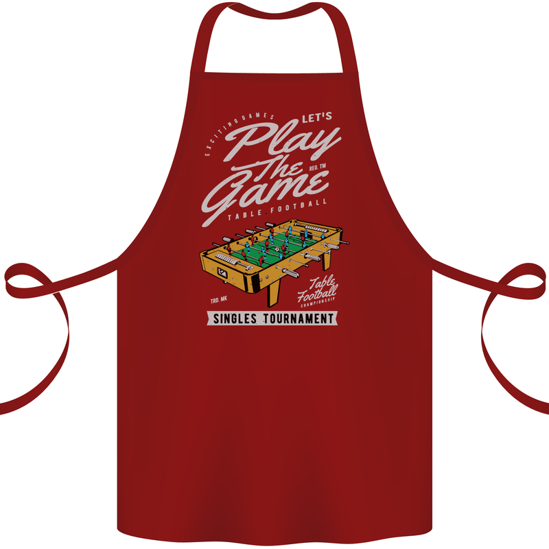 Foosball Play the Game Football Footy Cotton Apron 100% Organic Maroon