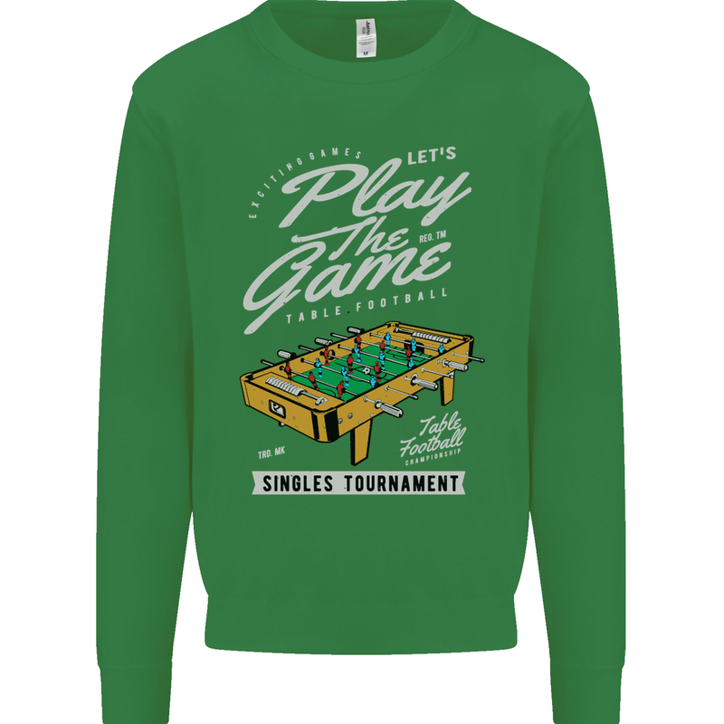 Foosball Play the Game Football Footy Kids Sweatshirt Jumper Irish Green