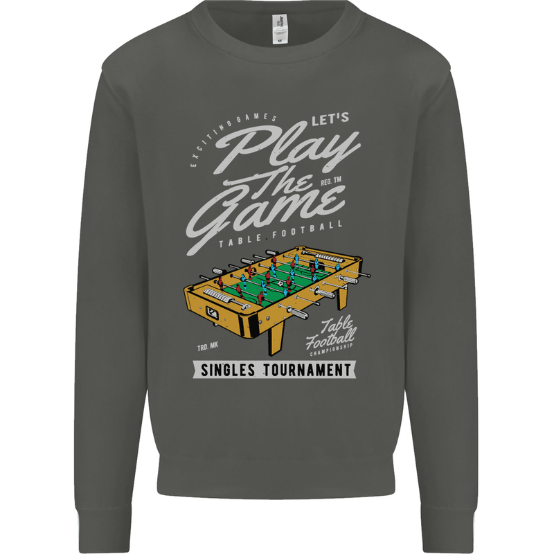 Foosball Play the Game Football Footy Kids Sweatshirt Jumper Storm Grey