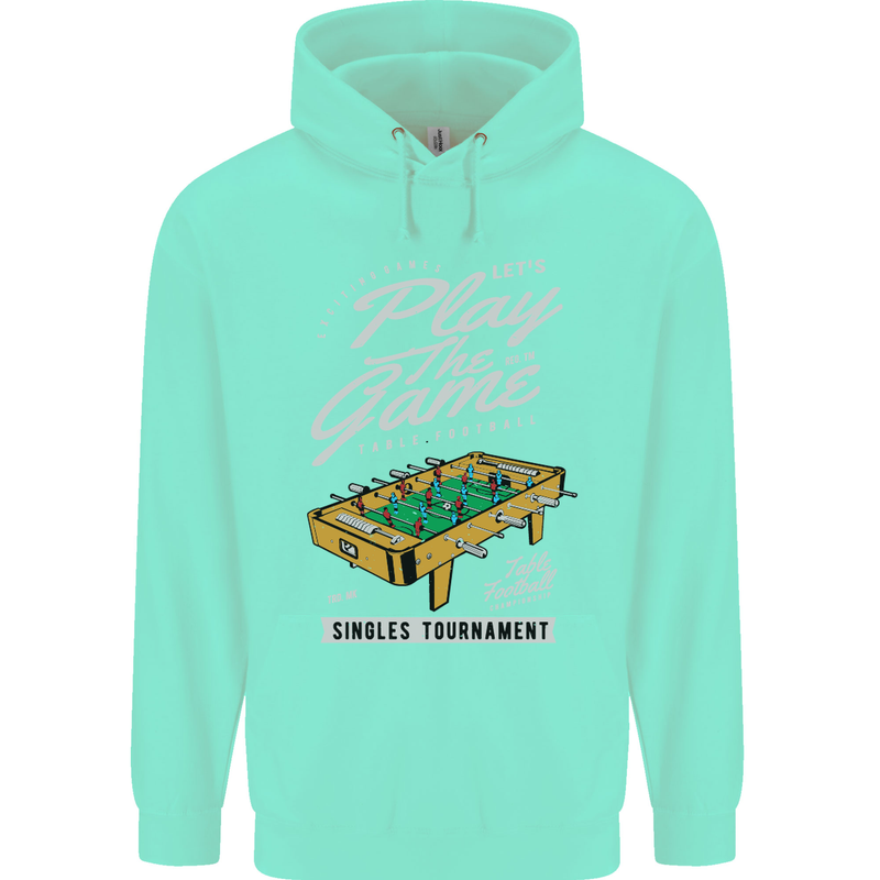 Foosball Play the Game Football Footy Mens 80% Cotton Hoodie Peppermint