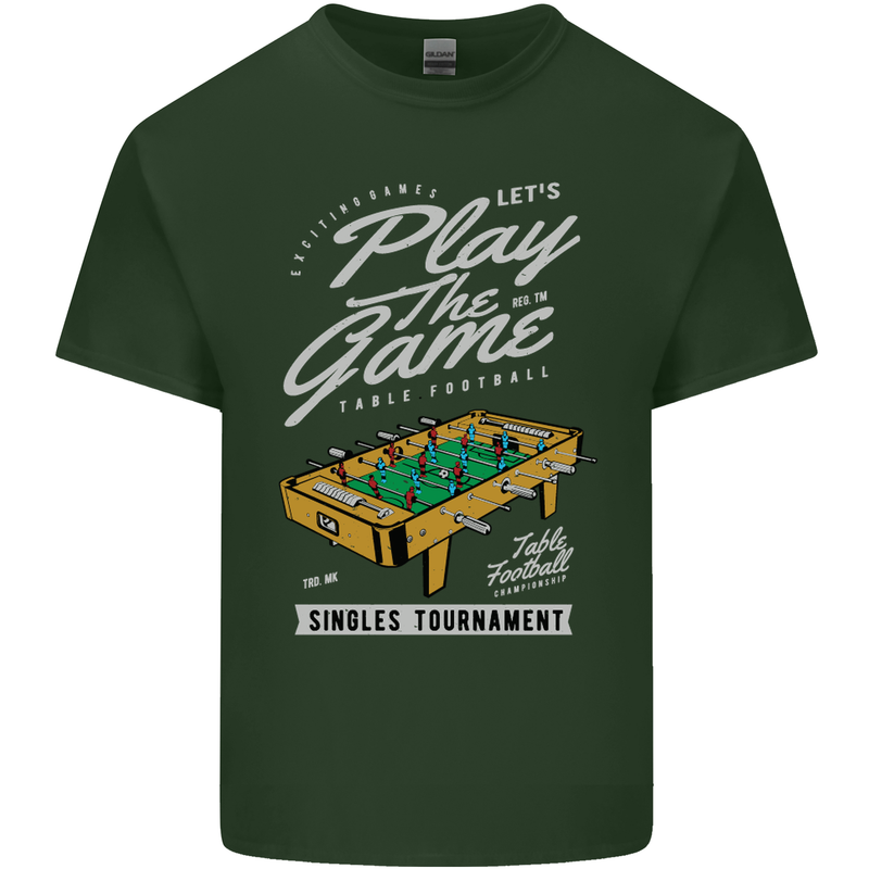 Foosball Play the Game Football Footy Mens Cotton T-Shirt Tee Top Forest Green