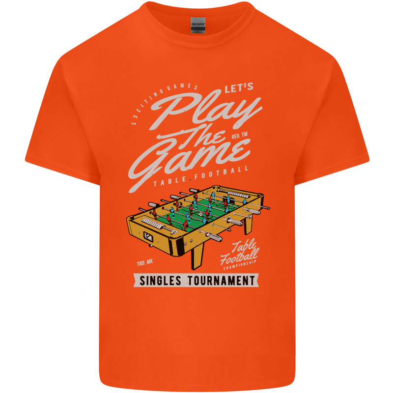 Foosball Play the Game Football Footy Mens Cotton T-Shirt Tee Top Orange