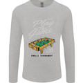 Foosball Play the Game Football Footy Mens Long Sleeve T-Shirt Sports Grey