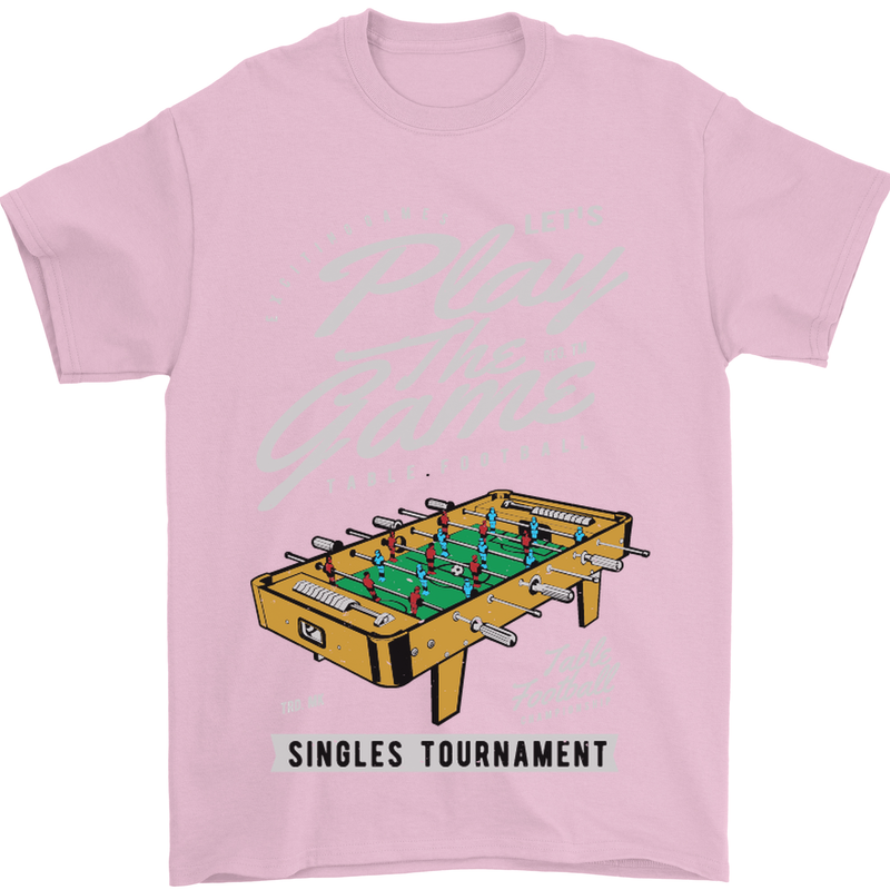 Foosball Play the Game Football Footy Mens T-Shirt Cotton Gildan Light Pink