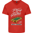Foosball Play the Game Football Footy Mens V-Neck Cotton T-Shirt Red