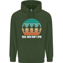 Foosball Table Football Real Men Don't Spin Childrens Kids Hoodie Forest Green