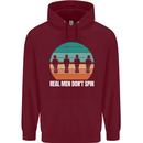 Foosball Table Football Real Men Don't Spin Childrens Kids Hoodie Maroon