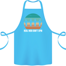Foosball Table Football Real Men Don't Spin Cotton Apron 100% Organic Turquoise