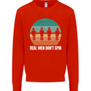 Foosball Table Football Real Men Don't Spin Kids Sweatshirt Jumper Bright Red