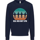 Foosball Table Football Real Men Don't Spin Kids Sweatshirt Jumper Navy Blue