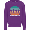 Foosball Table Football Real Men Don't Spin Kids Sweatshirt Jumper Purple