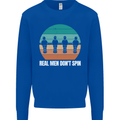 Foosball Table Football Real Men Don't Spin Kids Sweatshirt Jumper Royal Blue