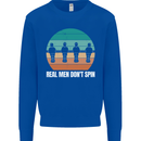 Foosball Table Football Real Men Don't Spin Kids Sweatshirt Jumper Royal Blue
