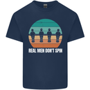 Foosball Table Football Real Men Don't Spin Kids T-Shirt Childrens Navy Blue