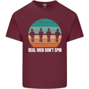 Foosball Table Football Real Men Don't Spin Mens Cotton T-Shirt Tee Top Maroon