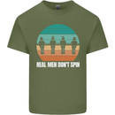 Foosball Table Football Real Men Don't Spin Mens Cotton T-Shirt Tee Top Military Green