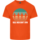 Foosball Table Football Real Men Don't Spin Mens Cotton T-Shirt Tee Top Orange