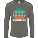 Foosball Table Football Real Men Don't Spin Mens Long Sleeve T-Shirt Charcoal