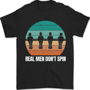 Foosball Table Football Real Men Don't Spin Mens T-Shirt 100% Cotton Black