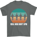 Foosball Table Football Real Men Don't Spin Mens T-Shirt 100% Cotton Charcoal