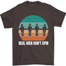 Foosball Table Football Real Men Don't Spin Mens T-Shirt 100% Cotton Dark Chocolate