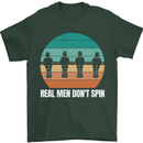 Foosball Table Football Real Men Don't Spin Mens T-Shirt 100% Cotton Forest Green