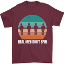 Foosball Table Football Real Men Don't Spin Mens T-Shirt 100% Cotton Maroon
