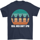 Foosball Table Football Real Men Don't Spin Mens T-Shirt 100% Cotton Navy Blue