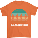 Foosball Table Football Real Men Don't Spin Mens T-Shirt 100% Cotton Orange