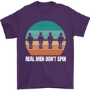 Foosball Table Football Real Men Don't Spin Mens T-Shirt 100% Cotton Purple