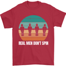 Foosball Table Football Real Men Don't Spin Mens T-Shirt 100% Cotton Red