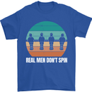 Foosball Table Football Real Men Don't Spin Mens T-Shirt 100% Cotton Royal Blue