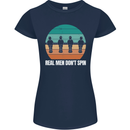 Foosball Table Football Real Men Don't Spin Womens Petite Cut T-Shirt Navy Blue