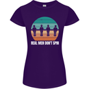 Foosball Table Football Real Men Don't Spin Womens Petite Cut T-Shirt Purple