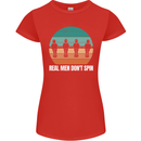 Foosball Table Football Real Men Don't Spin Womens Petite Cut T-Shirt Red