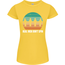 Foosball Table Football Real Men Don't Spin Womens Petite Cut T-Shirt Yellow