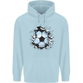 Football Smash Soccer Player Ball Childrens Kids Hoodie Light Blue