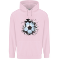Football Smash Soccer Player Ball Childrens Kids Hoodie Light Pink