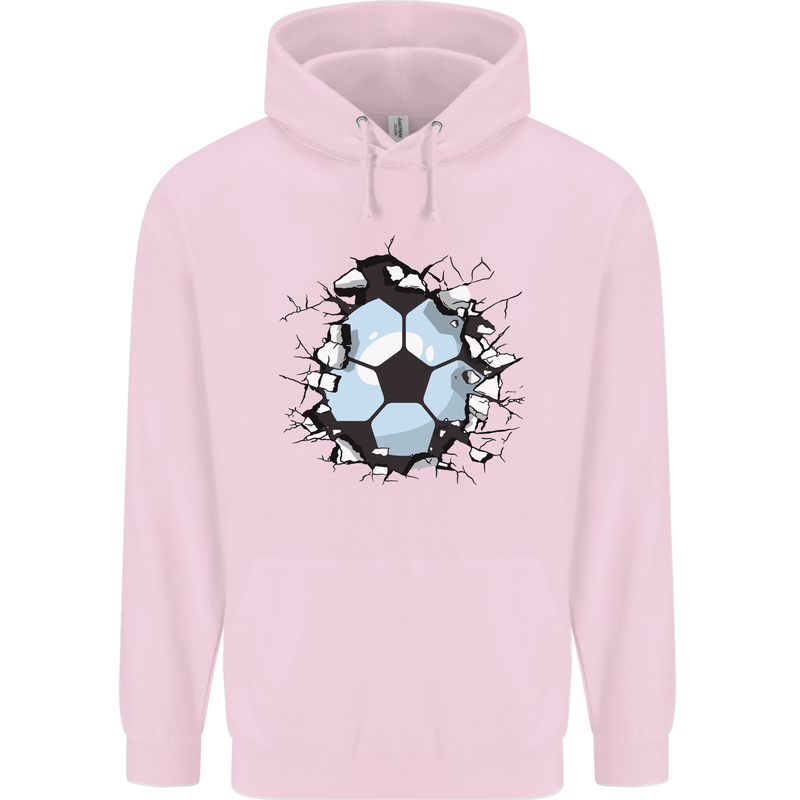 Football Smash Soccer Player Ball Childrens Kids Hoodie Light Pink