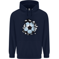 Football Smash Soccer Player Ball Childrens Kids Hoodie Navy Blue