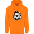 Football Smash Soccer Player Ball Childrens Kids Hoodie Orange