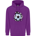 Football Smash Soccer Player Ball Childrens Kids Hoodie Purple