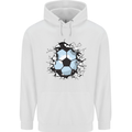 Football Smash Soccer Player Ball Childrens Kids Hoodie White