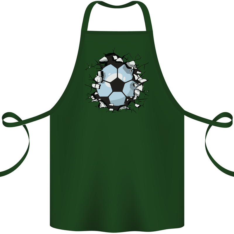 Football Smash Soccer Player Ball Cotton Apron 100% Organic Forest Green
