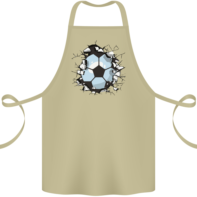 Football Smash Soccer Player Ball Cotton Apron 100% Organic Khaki