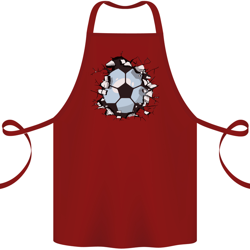 Football Smash Soccer Player Ball Cotton Apron 100% Organic Maroon
