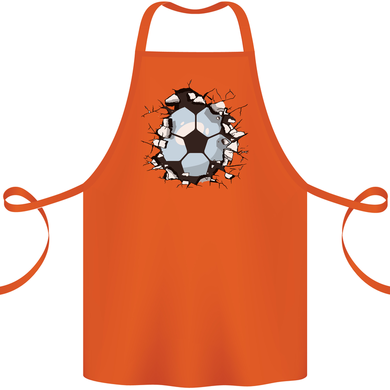 Football Smash Soccer Player Ball Cotton Apron 100% Organic Orange