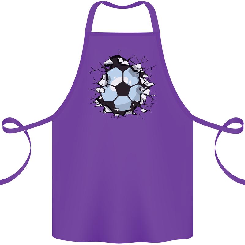 Football Smash Soccer Player Ball Cotton Apron 100% Organic Purple