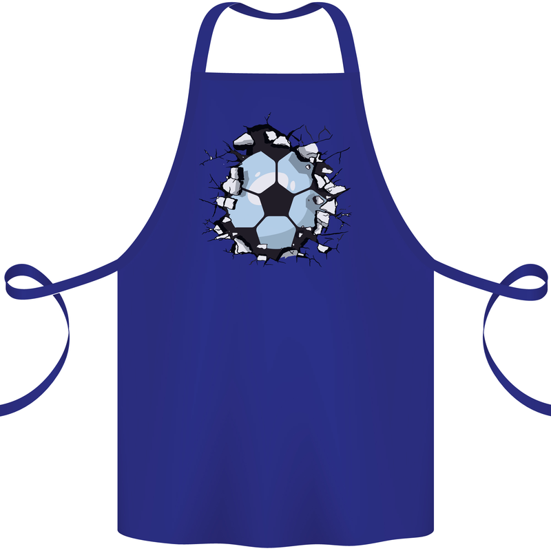 Football Smash Soccer Player Ball Cotton Apron 100% Organic Royal Blue